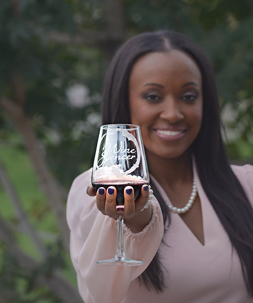 Shaunna With Wine Spencer Glass